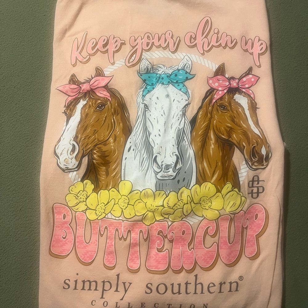 Simply Southern Pink Buttercup Horse Tee